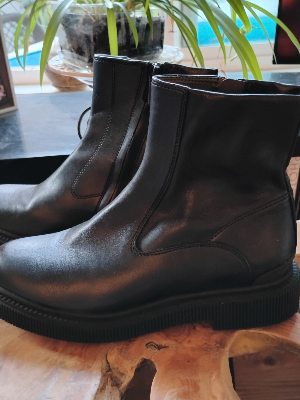 Black Leather Ankle Boots - Classic Zip Chelsea Style